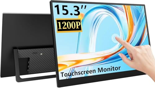 Showscren 15,3 Zoll 10-Punkt Touchscreen Monitor, Tragbarer Homeoffice Zweitbildschirm IPS 1920x1200, Stereolautsprecher, USB-C EIN-Kabel u. HDMI für Laptop Smartphone Switch, Augenschutz