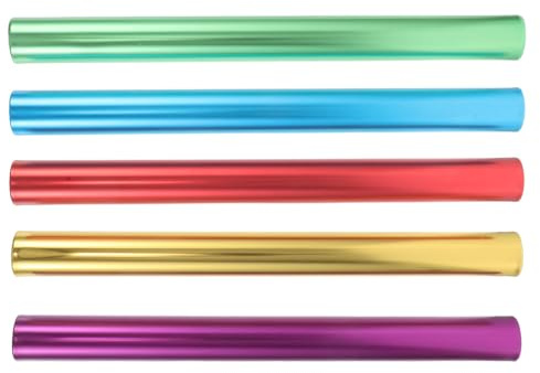 HYTROVE Bastón de Transferencia de Energía para Carreras de Relevos 5 Piezas de Aluminio Acabado Antideslizante para Competiciones y Juegos Escolares