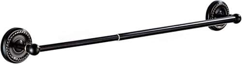 LNNSHX Toallero Ajustable montado en la Pared - Soporte Extensible para Toallas de baño y Cocina, Acabado Negro, Incluye Tornillos - Negro
