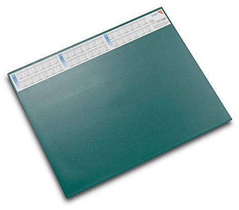 Läufer 44651 Durella DS Schreibtischunterlage mit transparenter Auflage und Kalender, rutschfeste Schreibunterlage, 52 x 65cm, grün