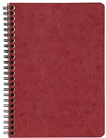 Clairefontaine 785662C spiralbok (DIN A5, 14,8 x 21 cm, midjeväska, 3 fickor, 60 ark) 1 styck röd