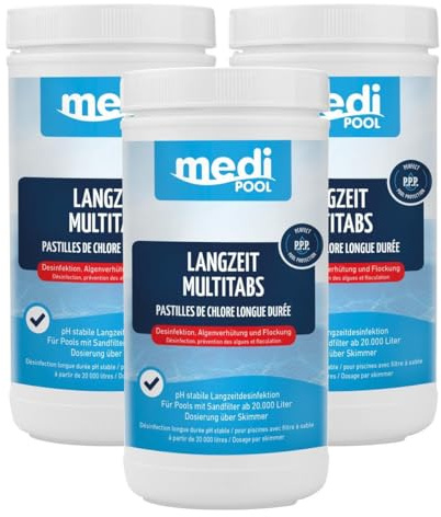 Medipool Chlor Multifunktionstabletten, Langzeit MultiTabs 200g, 3X 1 kg