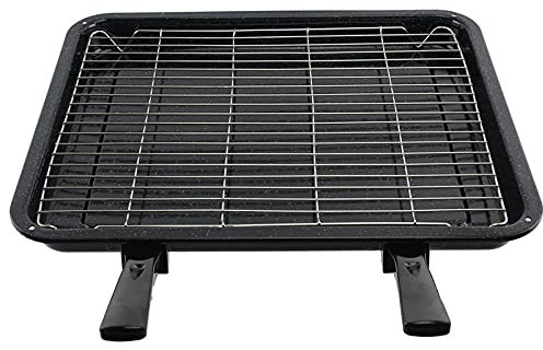 SPARES2GO Extra Large Grill Pan, Rack & Dual Detachable Handles for John Lewis Oven Cookers