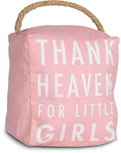 Pavilion Gift Company Open Door Decor - Thank Heaven for Little Girls Pink Door Stopper Baby Room Decoration