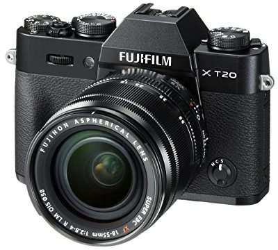 Fujifilm X-T20 Mirrorless Digital Camera, Black with Fujinon XF18-55mm F2.8-4 R LM Optical Image Stabiliser Lens Kit