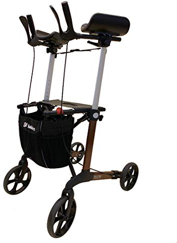 FabaCare Arthritis Rollator Set Tiger, drehbare Armauflagen, faltbarer Alurollator, höhenverstellbarer Arthritsrollator, mit Tasche, mit FabaCare Sicherheitsreflektoren
