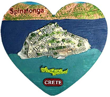 Spinalonga 3D-Kühlschrankmagnet, Motiv: Kreta, Saronisch, Golf, Griechenland, Souvenir, Geschenk, Heim- und Küchen-Dekoration, Magnet-Aufkleber, Griechenland Kühlschrank-Magnet-Kollektion