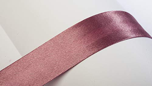 Jajasio Schrägband, 10m, Atlas (Satin), 25mm, gefalzt 27 ? altrosa, Textilband, Einfassband in 40 Farben