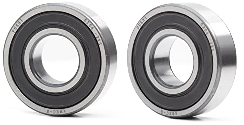 Rodamientos de bola rígida 6204-2RS con doble sello goma, ABEC-5 previamente lubricados para maquinaria jardín, herramientas y juguetes eléctricos, etc., 20 x 47 14 mm (paquete 2 unidades