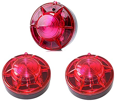 AHOUFHER 3 Pack LED Road Flares Roadside Flashing Emergency Lights Beacon luminous with Magnetic Base for Vehicle and Outdoor Sports.(Red)