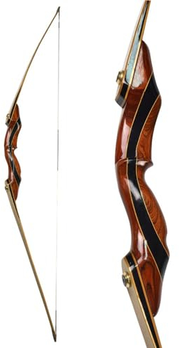 62“ Bogenschiessen Langbogen Set Erwachsene Pfeil und Bogen Set 25-55 lbs Sportbogen Holzbogen mit allem Zubehör für Bogenschießen und Jagd (30lbs, Bogen)