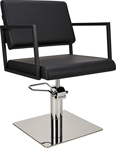 Ayala Friseurstuhl LOFT schwarz Friseursessel 360° Drehbar Frisörstuhl Barberstuhl Höhenverstellbarer Barbersessel Hydraulischer Friseurbedarf