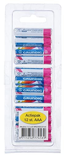Grundig Lot de 12 Piles AAA LR03 Plus
