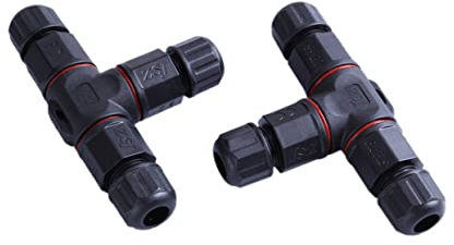 SEWOART Scatola Giunzione Connettore Per Cavi T Ip68 Da 2 Pezzi Manicotto Esterno in Plastica Pvc Design A Rondelle in Gomma Di Tenuta Per Protezione Cavi Elettrici