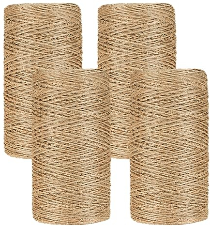 Corda Juta Naturale 1mm x 400m Corda Canapa Spago per Decorazioni Spago per Orto Cordoncino Iuta Spago Juta per:Confezioni Regalo,Giardinaggio,Decorazione,Jute Yarn,Artigianato, Mestiere Fai da Te