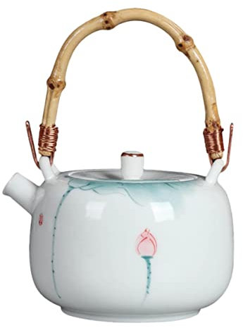 BESTonZON Hand-Painted Infuser Teapot Pot Handle Chinese Style Teapot for One Person Decorative Tea Serving