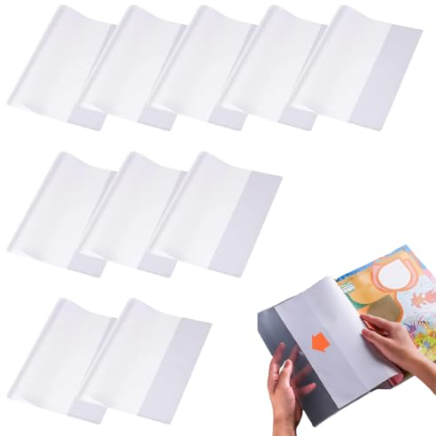 GNHG 10 Stück A4 Buchumschlag,Bbuchumschläge Schulbücher wasserdichte Buchhülle, Transparenter Buchumschlag,Für Das Home Office Der Schule