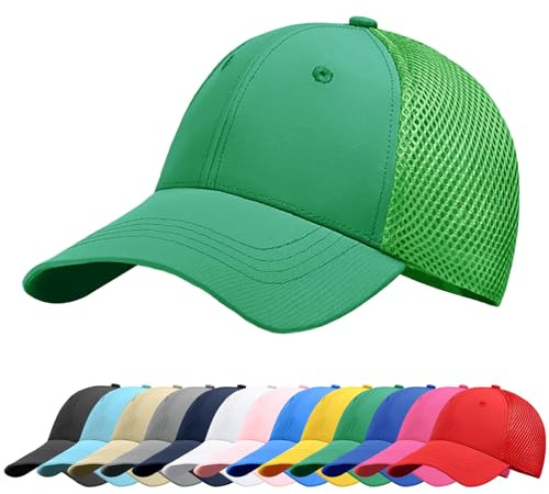 Baynetin Gorra de Béisbol, Unisex Transpirable Color Sólido Malla Espalda Ajustable Cierre Snapback Anti UV Sombrero de Protección Solar