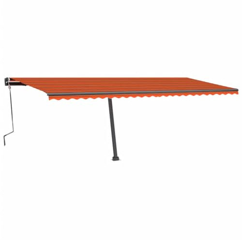 Terassenüberdachung Vordach für haustür Balkonmarkise Gelenkarmmarkise Einziehbar mit LED 600x350 cm Orange und BraunGeeignet für Terrassen, Balkone, Veranden