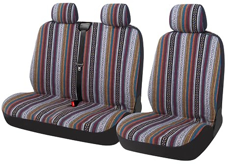 BOHHO Autositzbezüge Set Für VW LT T4 T5 1+2 Baumwolle Sitzbezüge Streifen Autositzbezug Innenzubehör Sitzbezug Autositzbezug Für Vordersitz
