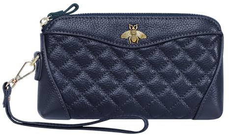 HUA ANGEL Long Portefeuille Clutch Femme pour Téléphone Portable avec Compartiment Cartes et Porte-monnaie Passeport Sac Pochette de Poignet avec Dragonne pour Mariage et Dîner
