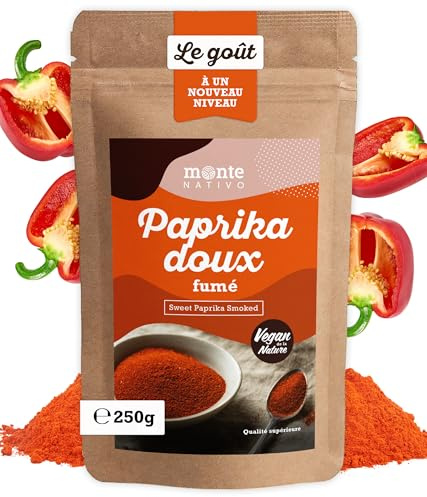 Paprika fumé en Poudre Monte Nativo (250g) - Pimentón doux fumé - Paprika doux - Épices aromatiques séchées avec soin, idéales pour Cuisiner et Assaisonner - Arôme et Goût intenses
