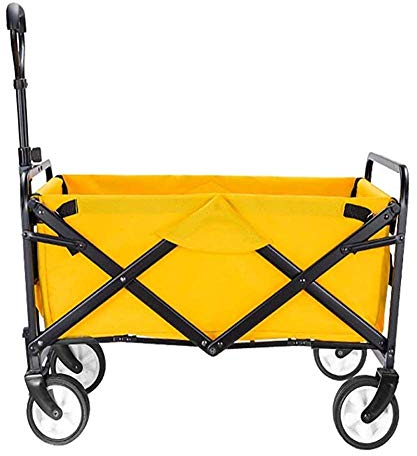 CCYENG Robuster, zusammenklappbarer Gartenwagen für den Außenbereich, Campingwagen zum Schieben und Ziehen, zusammenklappbarer Mehrzweckwagen, tragbarer Handwagen, STR