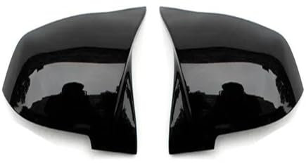 YOUKEJNM Auto Spiegelkappen 1 Paar Carbon Faser Auto Rückspiegel Abdeckung Kappe Seite Spiegel Abdeckung Trim Für F20 F22 F30 F31 F32 F33 Für F36 F34 F35 Rückspiegelgehäuse(Bright Black)