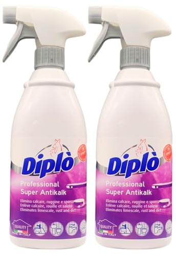 Detergente Spray Professional SUPER ANTIKALK. Elimina Calcare, Ruggine e Sporco. Efficace contro il calcare, la ruggine, i residui di sapone, etc... 700ml (2 Spray)