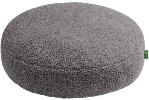 HUNTER Hundekissen KUMARA, Farbe: grau, kuschelig weicher Teddyplüsch, Rutschhemmende Unterseite, trendig, großzügige Füllung, Bezug maschinenwaschbar, Größe 70 cm