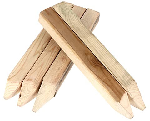 Happyyami 5stücke Holzpfähle Für Gartenzaun Bodenbegrenzungspfähle Rasenpfähle Zaunreparaturpfähle Landschaftspfähle Zaunpfähle Blumenbeetzäune Gartendekorationen Landschaftsrandpfahl