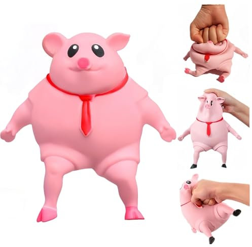 XIKTTK Anti Stress Schwein Quetsch Spielzeug, Spielzeug Schwein, Stressball Schwein, Stressschwein, Schwein Zum Schlagen, Wutschwein Erwachsene Groß, Anti Stress Schwein Gummi Pig XXL