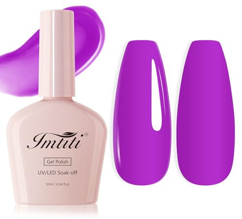 Imtiti Smalto Semipermanente Unghie Viola, Smalti Semipermanenti Per Unghie Viola Lavanda Primavera Estate Smalto Gel Unghie UV French Gel Nail Polish UV Led Soak Off 10ml