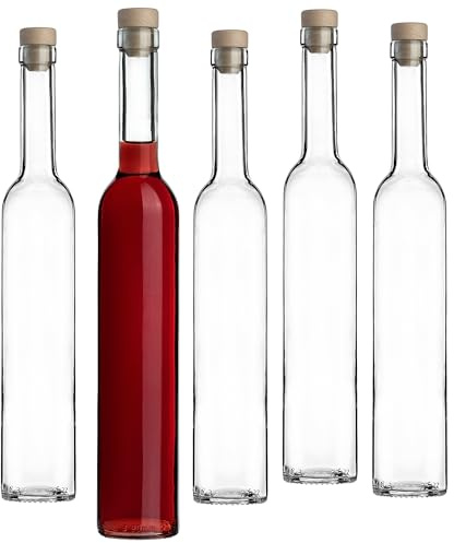 KADAX 8er Set Glasflaschen 500ml mit Korken – Leere Flaschen zum Befüllen für Likör, Schnaps, Öl & Essig, ideal zum Verschenken, Refillable Glass Bottles