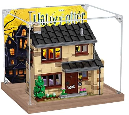 Acrylic Display Case for Lego 75968 4 Privet Drive Model, 3mm Dustproof Display Box, Display Case Compatible with Lego 75968 (Model Not Included) (Background 3MM A)