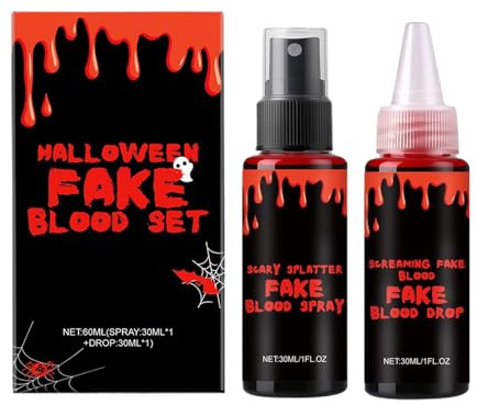 Sangue Vampiro Body Paint Plasma Realistico Spaventoso | Kit Spray Sangue Vampiro Trucco Halloween Cosplay per Cosplay Case Infestate Teatro Feste Uomini Donne Attori