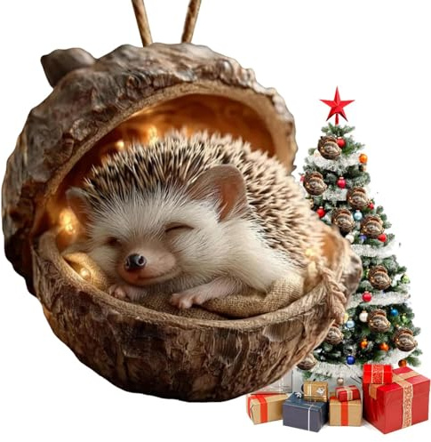 Waldtiere Eichels Ornaments - Tiere Aus Tannenzapfen Weihnachtsbaumschmuck Aufhängbare | Ländliche Tiere Tierfiguren Anhänger | Hängend Waldtier Eichels Ornamente Für Kaminsims, Fenster
