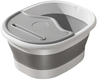 Amagogo Bassin pliable pour le bain de pieds, bac à lessive, seau de pêche, seau de massage pour voiture et, Gris