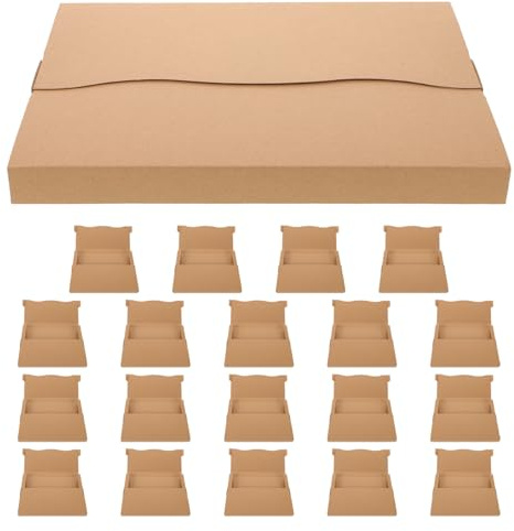 FONDOTIN 20 Scatole in Carta Kraft per Spedizione di Dischi in Vinile e Libri 310x226x28 Mm, Scatole Impilabili Ecologiche per Traslochi e Imballaggi Postali Protettivi