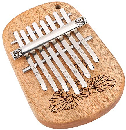 Naroote Kalimba-Fingerklavier GECKO K-8CA Daumenklavier-Schlaginstrument 8-Tasten-Mini-Hängeloch, Leicht und Einfach zu Tragen für Reiseauftritte