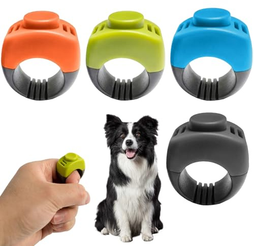ZXNJA 4 Stück Klicker Hund(19mm/21mm),Finger Clicker,Clicker Hund,Praktisches Hundetraining Zubehör,Klicker Katze,Für Hunde,Katzen Und Pferdetraining,Rückruftraining