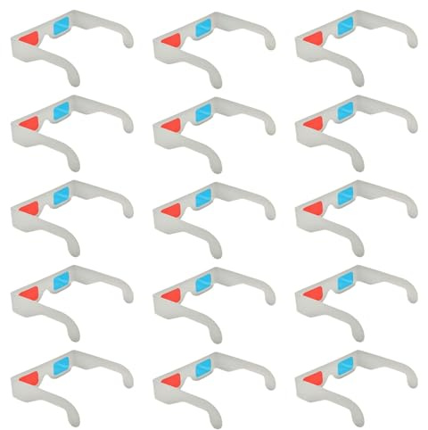 AMUSLESUR Occhiali 3d Anaglifi in Cartone Rosso e Blu per Film 3d e Giochi 50 Pezzi in Cartone Doppio Strato 250g e Video