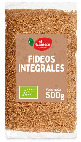 El Granero Integral - Fideos de Trigo Integral BIO 500g - Apto para Veganos