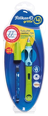 Pelikan 962278 Füllhalter griffix, Grün, für Rechtshänder, mit Drehkappe