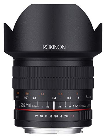 Rokinon 10 mm F2.8 ED AS NCS Ultra Weitwinkelobjektiv für Canon EF-M Mount Compact Systemkameras (10 m-M)