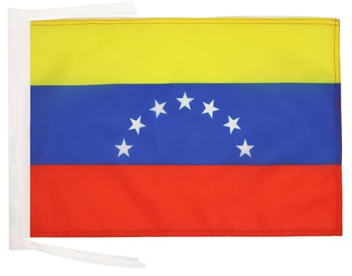 AZ FLAG Bandera Venezuela antigua 45x30 cm Poliéster 100D Cuerdas | Uso interior y exterior Enseña venezuelana costuras dobles y bordes reforzados