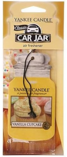 Yankee Candle 1158159E Diffuseur pour Voiture Senteur Vanilla Cupcake/Gâteau Vanille, Carton, Jaune, 7,8 x 19,7 x 0,7 cm