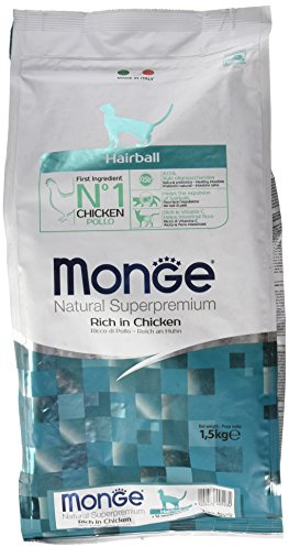 Monge Natural Superpremium Hairball Rich IN Chicken, Nassfutter für Katzen (Nassfutter aus Huhn, reich an Ballaststoffen, ohne Farb- und Konservierungsstoffe, Katzenfutter, 1,5 kg)