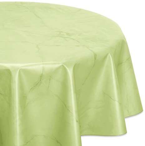 Wachstuchtischdecke abwischbar, OVAL RUND ECKIG, fleckenabweisende Gartentischdecke Marmorstein, zuschneidbare Wachstuch Tischdecke (Oval 130x170 cm, Apfelgrün)