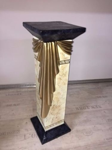 Medusa - Colonna decorativa in stile meandro, 80 cm, pilastri greci, piedistallo barocco, 1038 k-135, in resina, resistente alle intemperie